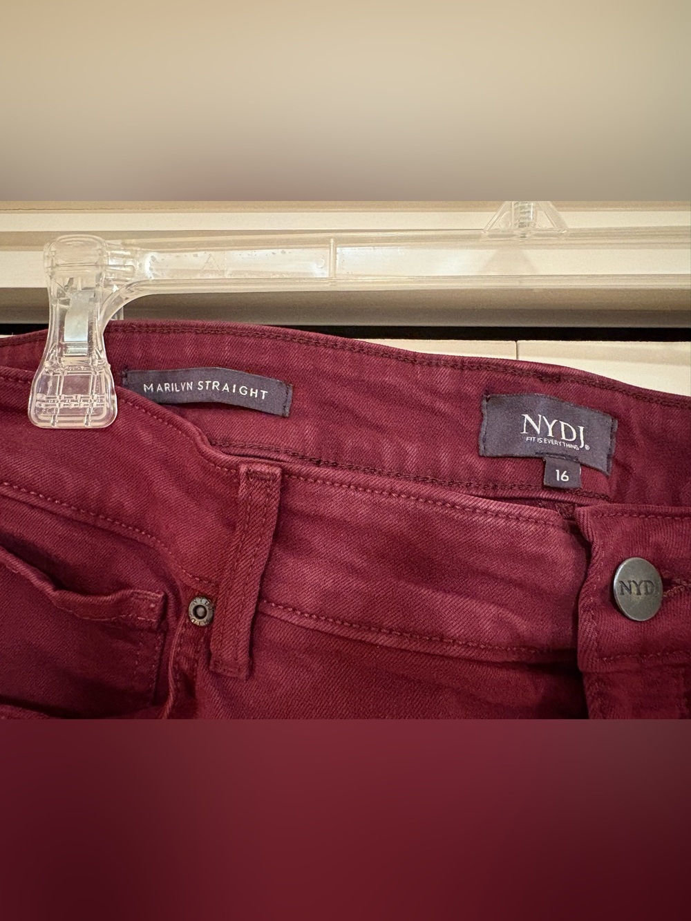 NYDJ Burgundy Size 16 - Picture 3 of 4